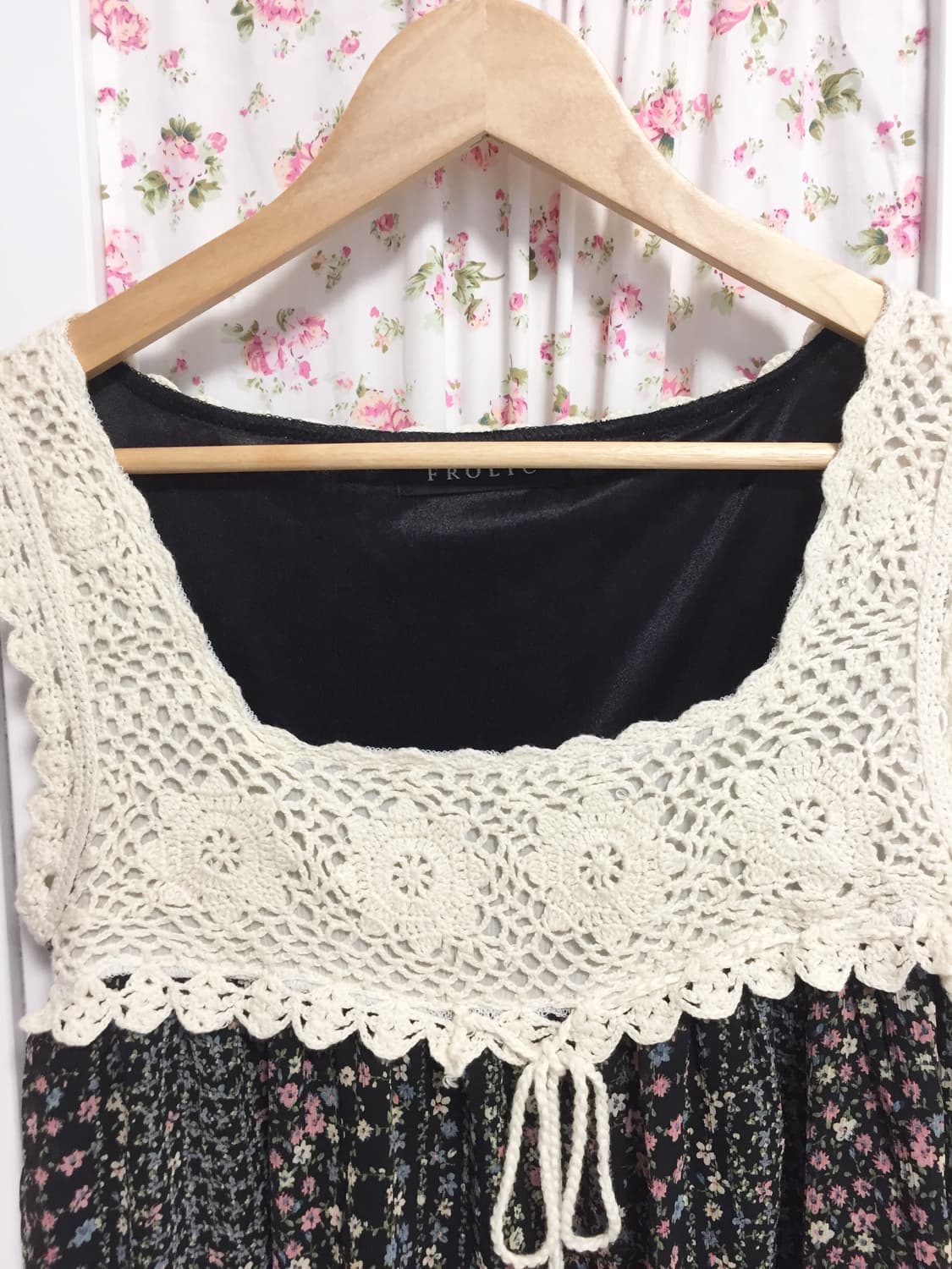 빈티지 블랙 크로셰 슬리브리스 상품이미지2