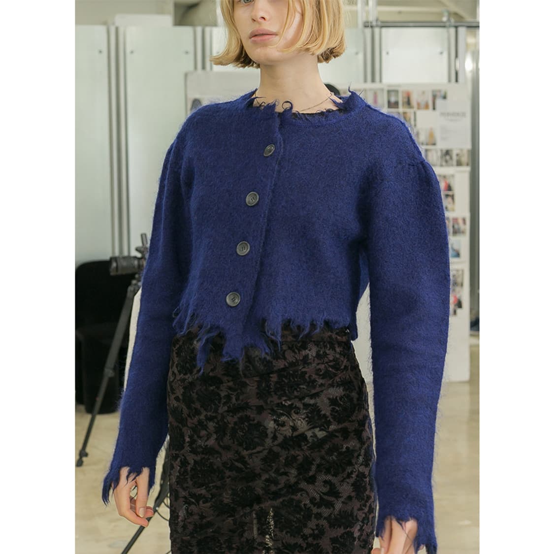 F) 퍼버즈 PERVERZE 모헤어 리버서블 대미지 가디건 상품이미지9