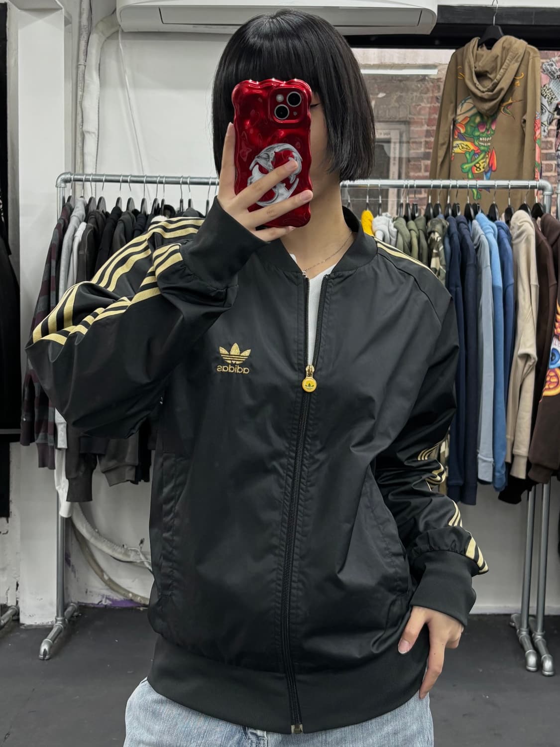아디다스 파이어버드 블랙 골드 자켓 상품이미지4