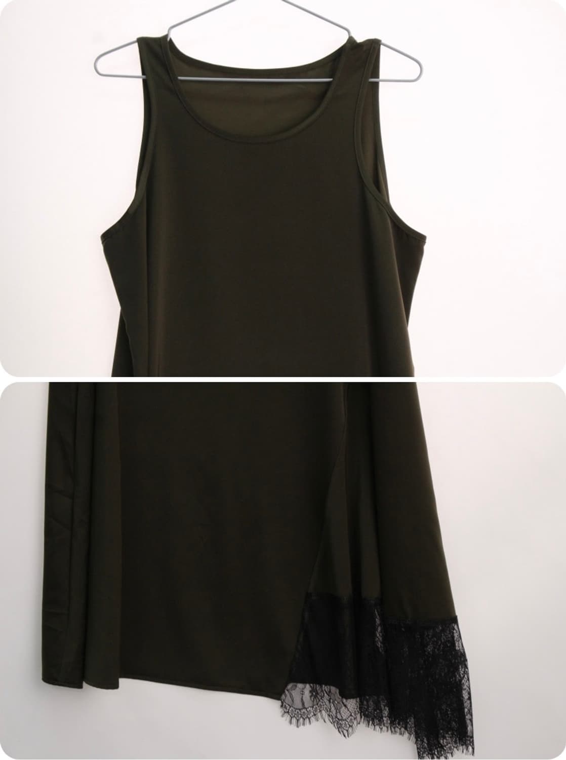 밑단 레이스 민소매 나시 원피스 상품이미지2