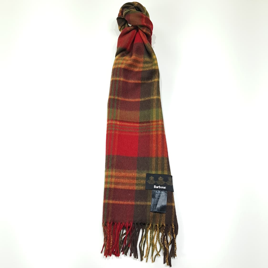MX582 바버 램스울 타탄체크 올리브 머플러 목도리 상품이미지3