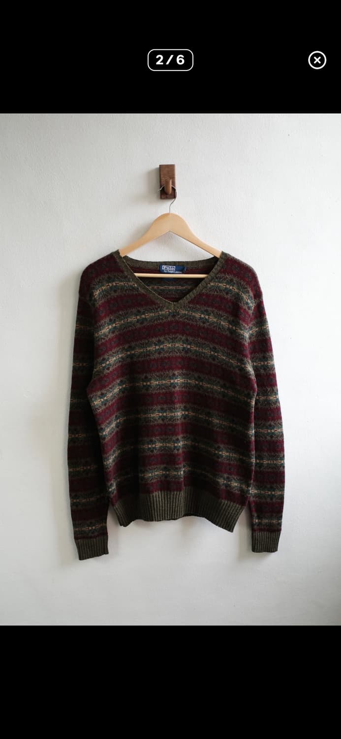 폴로 페어아일 브이넥 니트 상품이미지2