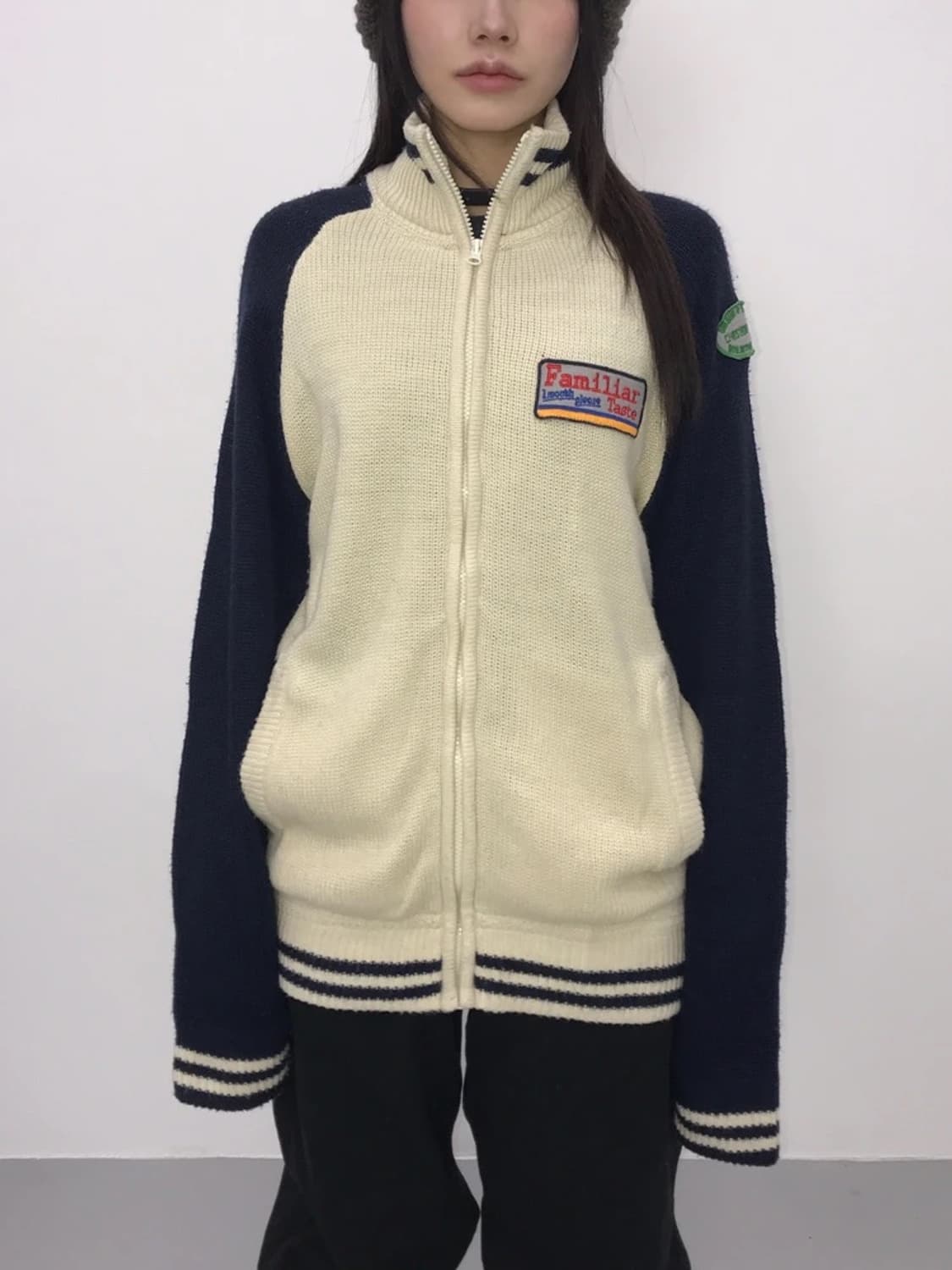 Bevor Varsity Knit Zip-Up Jacket 상품이미지2