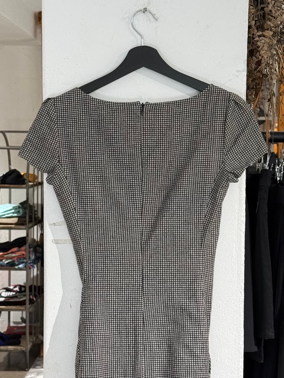 모스키노 칩앤시크 깅엄 체크 울 드레이프 드레스 상품이미지5