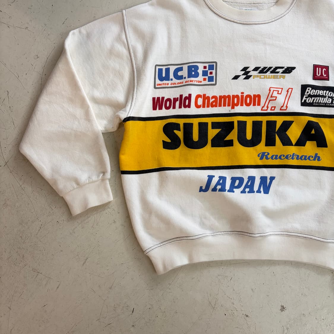 90s 유니티드 컬러 오브 베네통 레이싱 스웻셔츠 M 상품이미지3