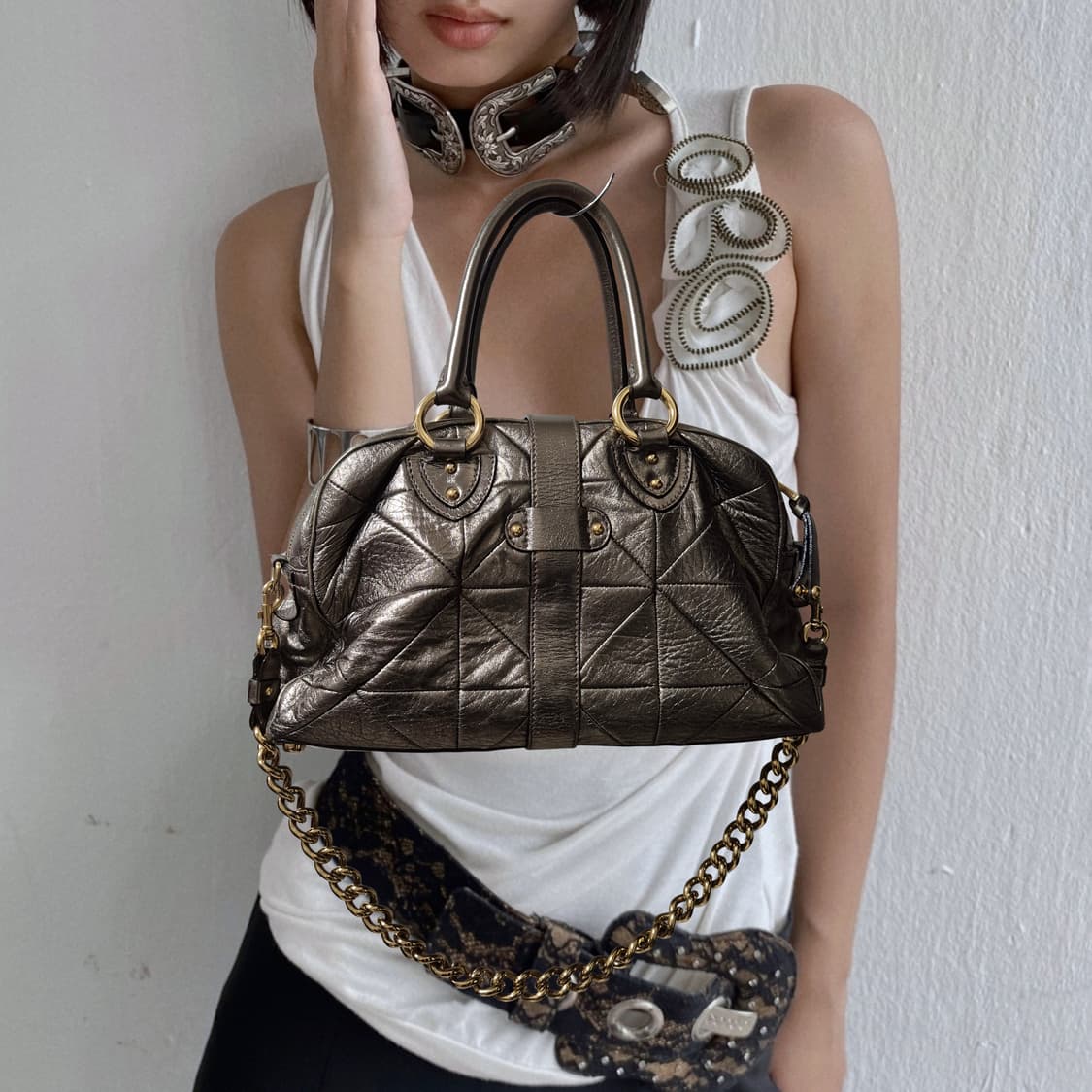Marc Jacobs 2000s metallic Chain leather 상품이미지2
