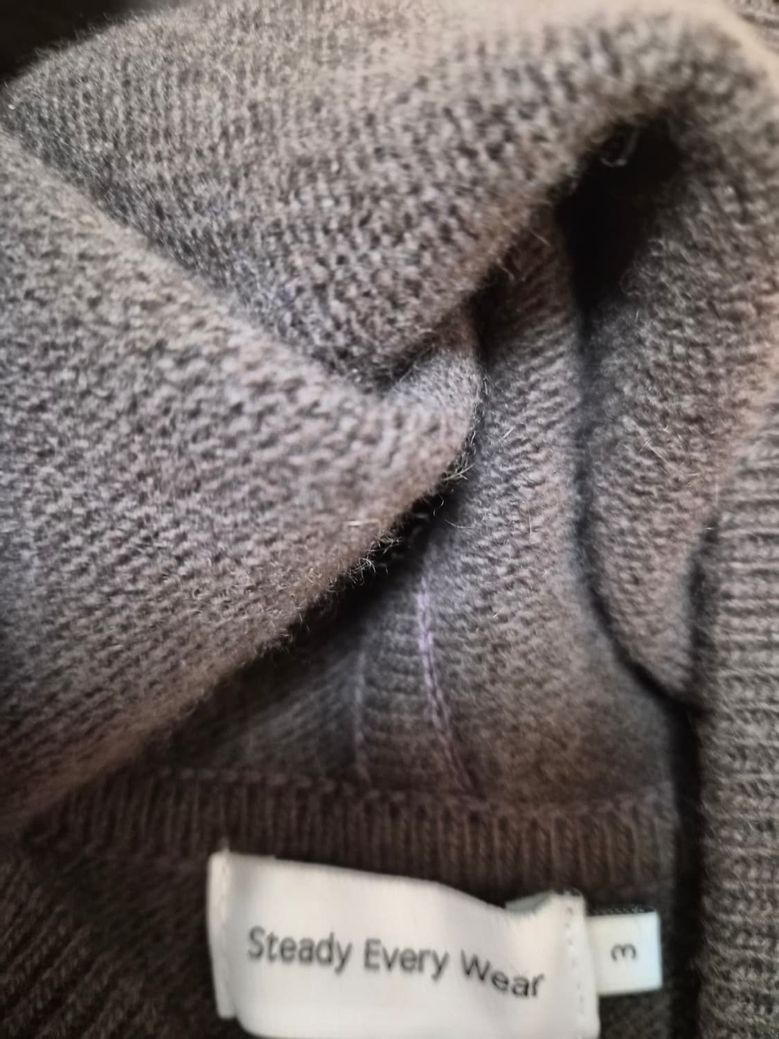 스테디에브리웨어 sew 코지 울 캐시 후드 니트 브라운 3 상품이미지2