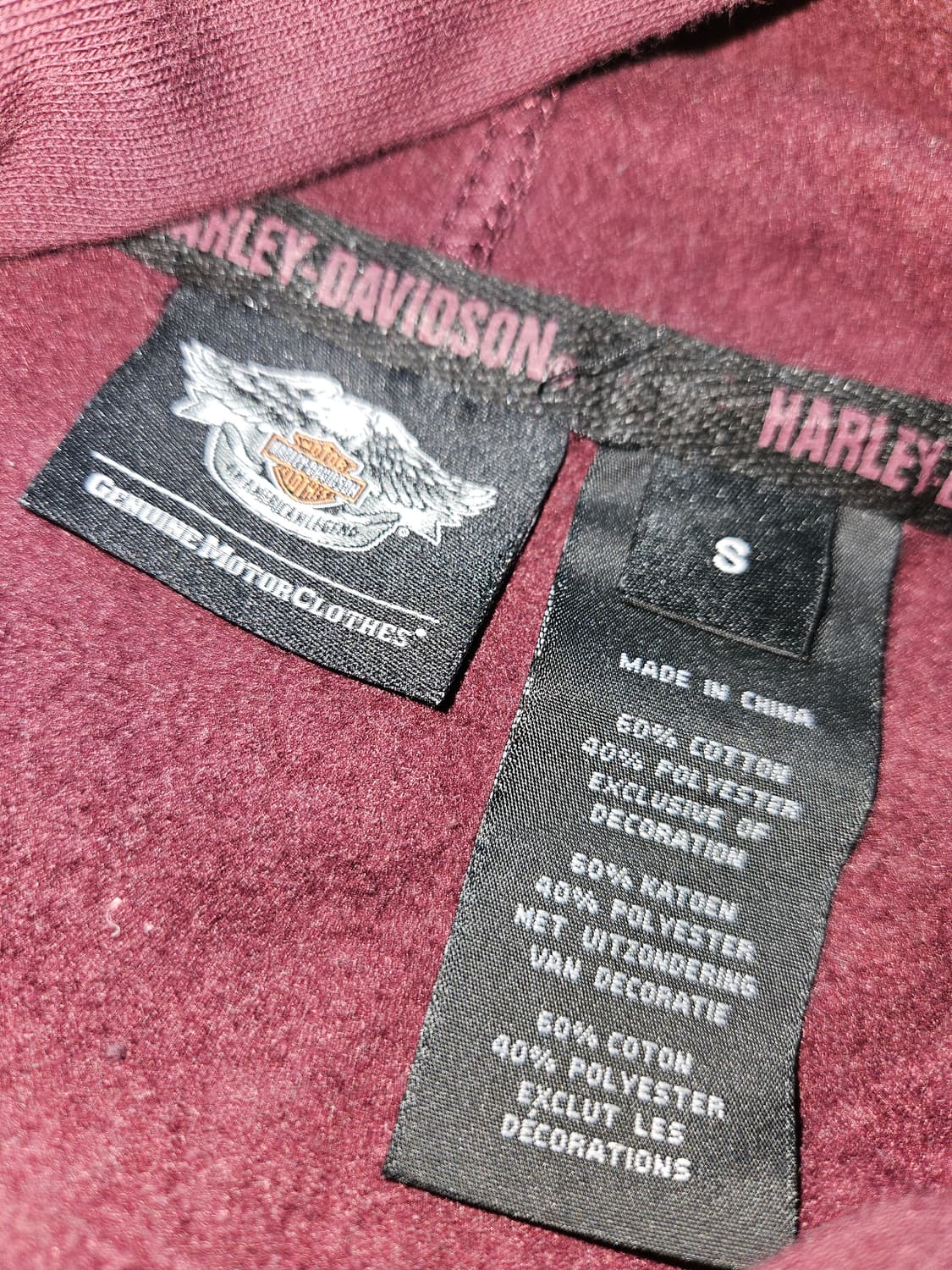 할리데이비슨 코튼 후드티 스웻셔츠 정품 S 95 상품이미지3