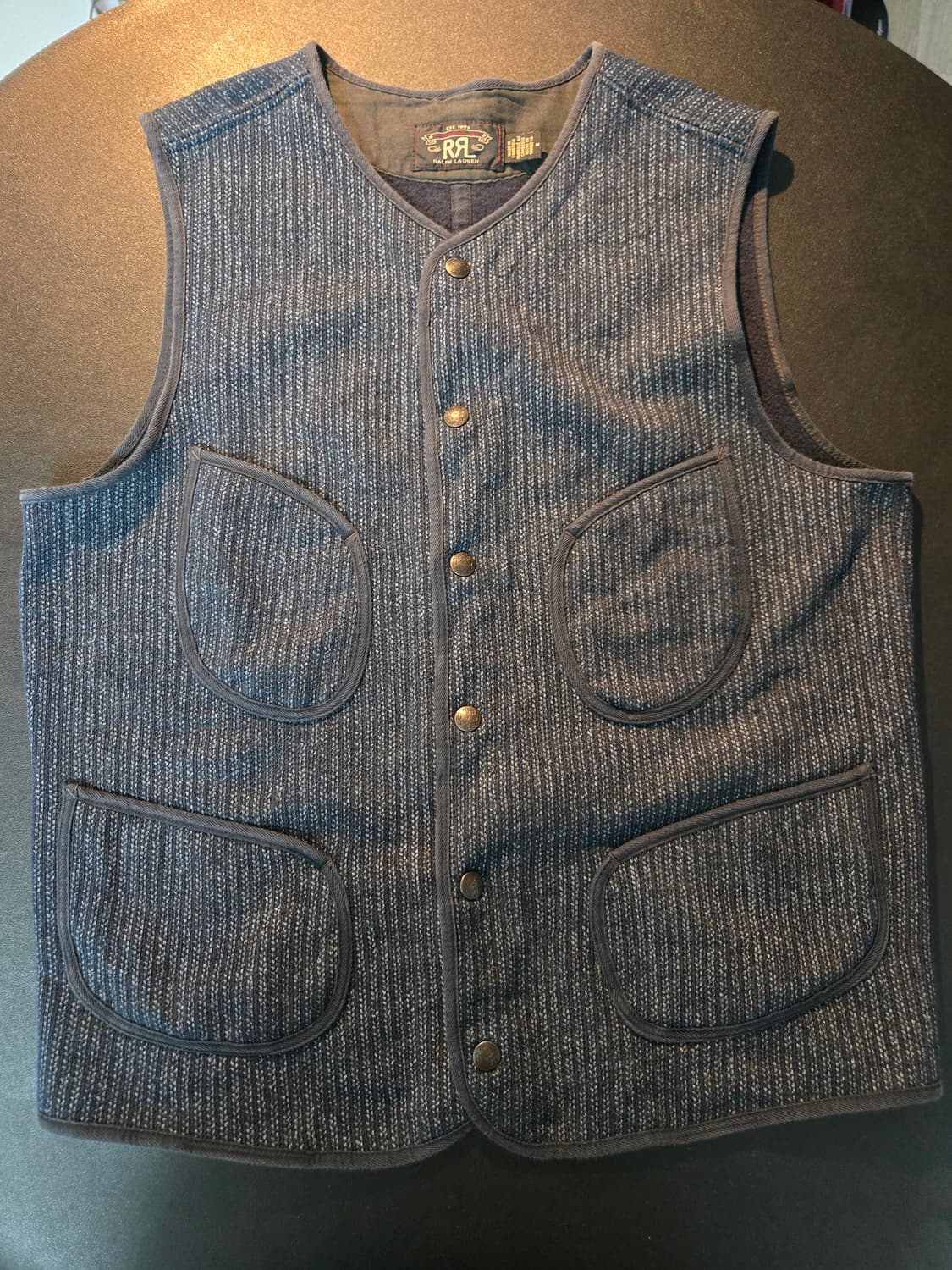 RRL 프린트 인디고 플리스 베스트 상품이미지1