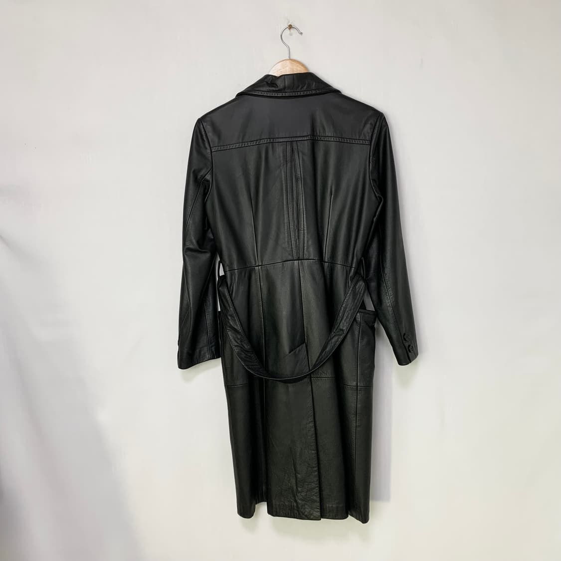 KAMIYA 블랙 가죽 트렌치 코트 카미야 빈티지 레더 자켓 상품이미지4