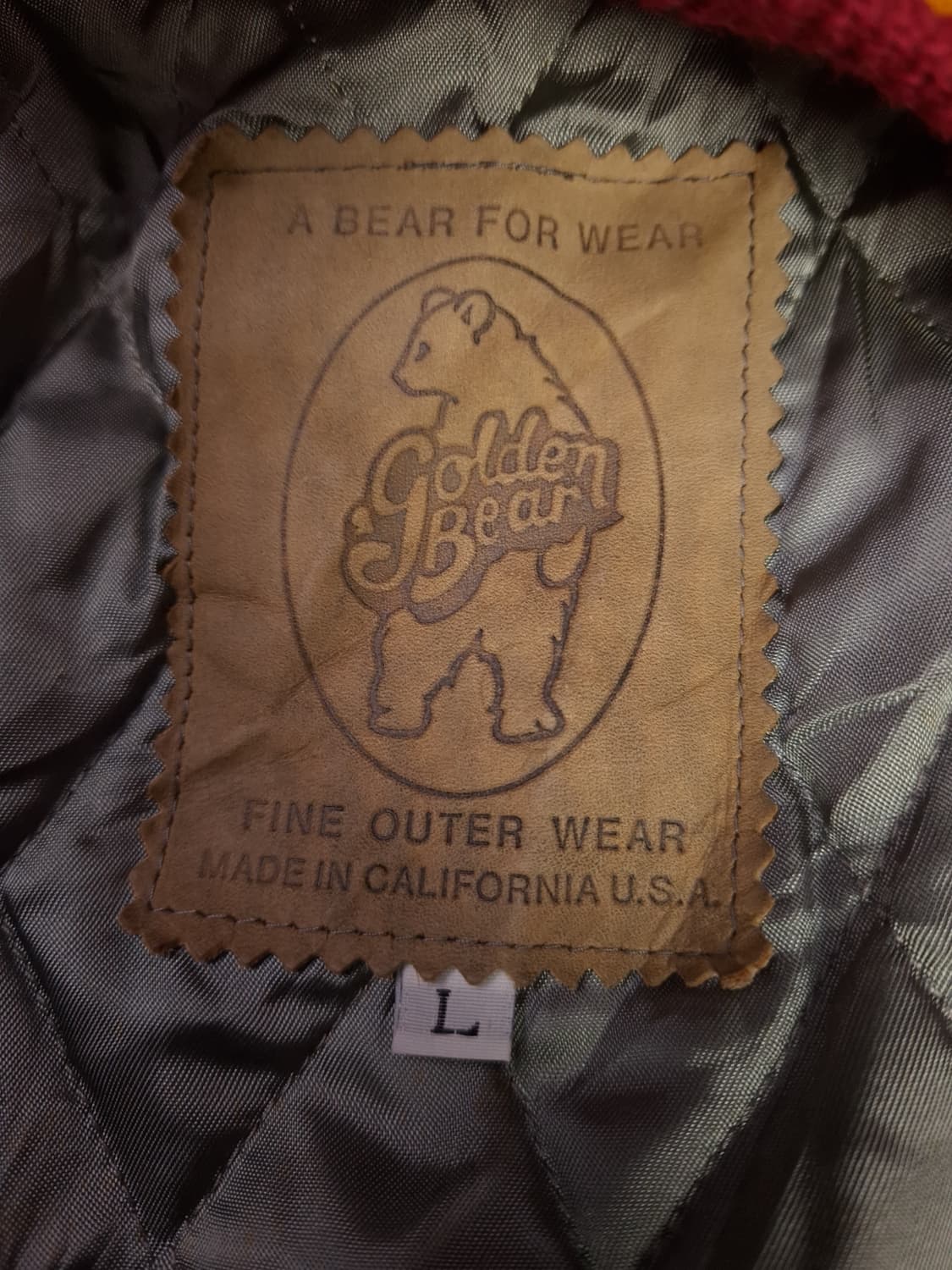80's 오리지날 골든베어 울 레더 바시티자켓 상품이미지3