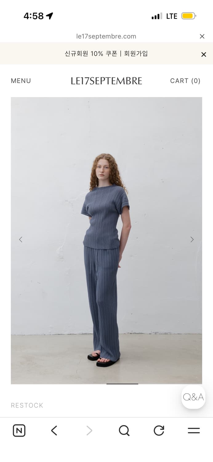 Le17septembre PLEATS MOCKNECK SHORT SLEE 상품이미지2