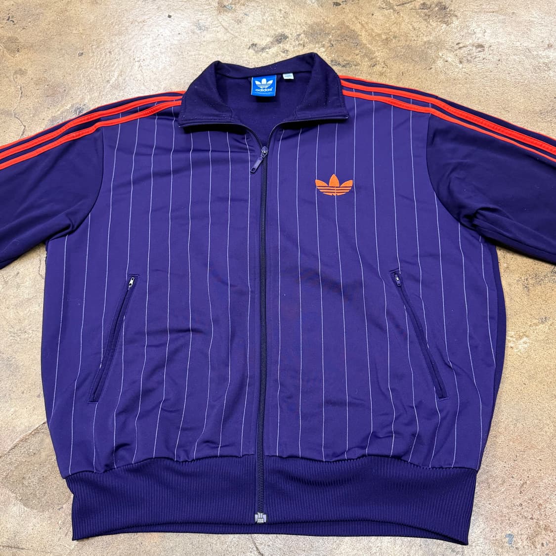 아디다스 퍼플 오렌지 스트라이프 구파 져지 트랙탑 상품이미지3