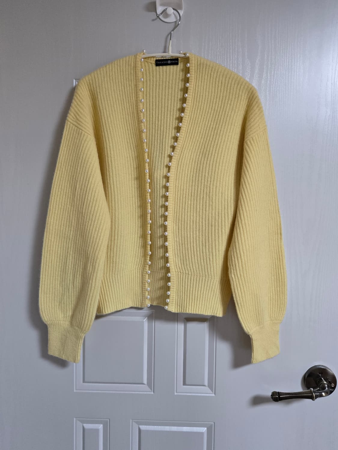 타카시마야 캐시미어 100% 리얼 진주 버튼 상품이미지1