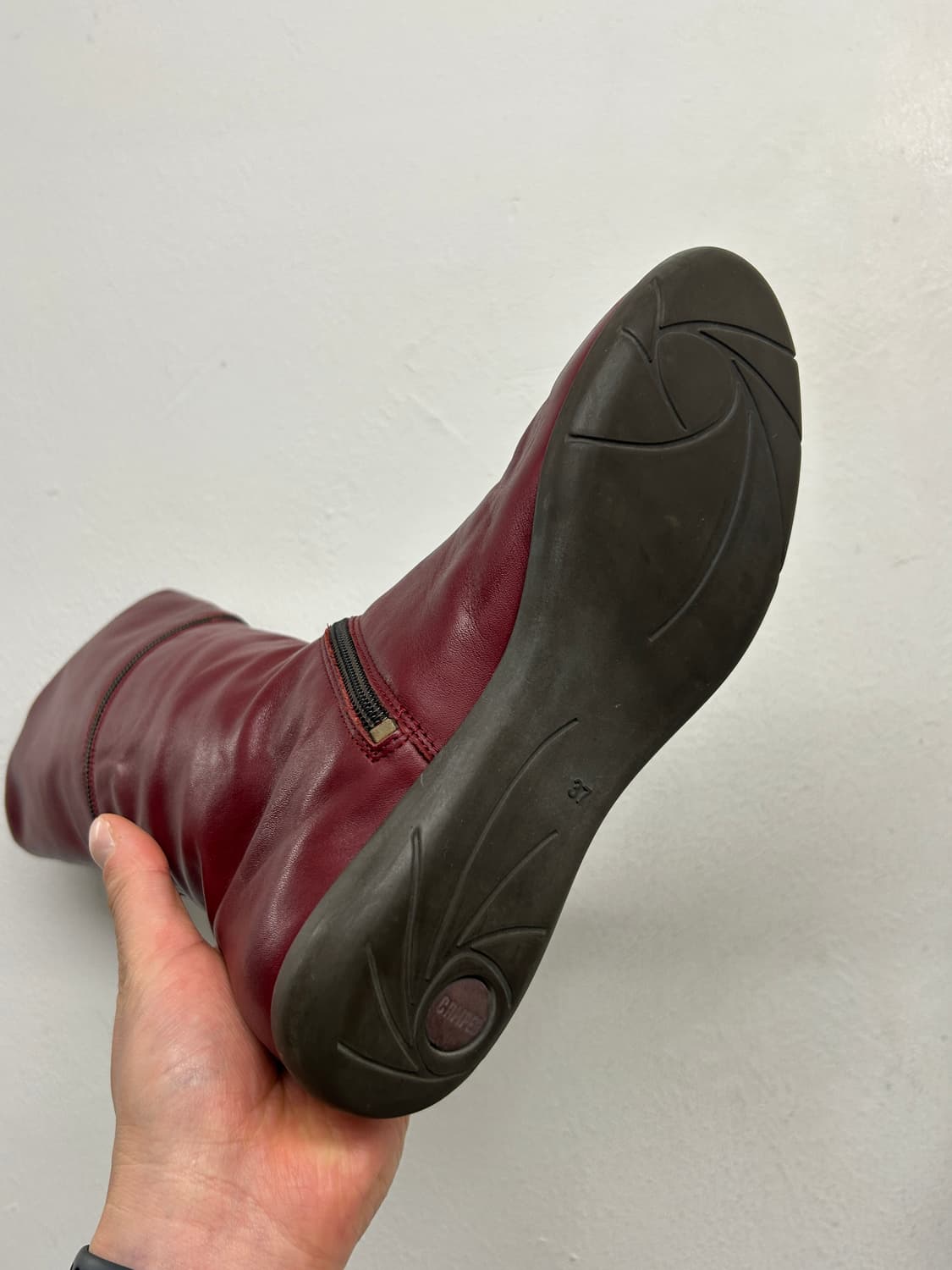 캠퍼 가죽 부츠 버건디 여성용 235mm 상품이미지5