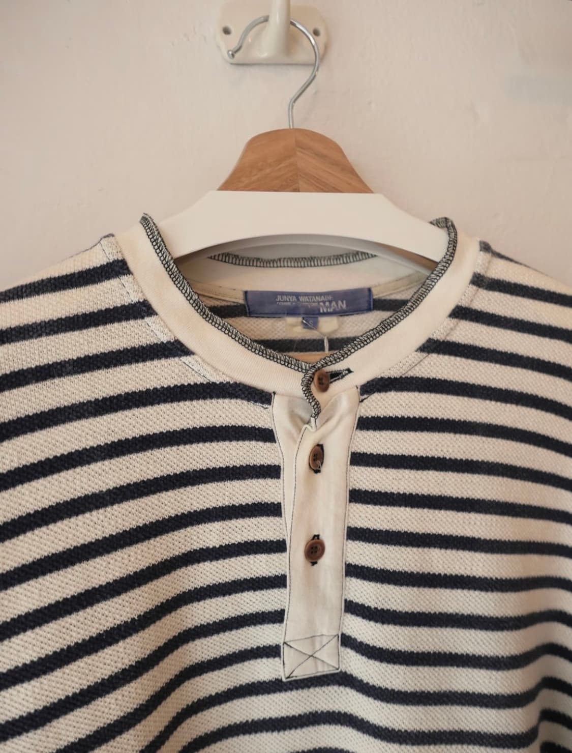 준야 와타나베 스트라이프 헨리넥 롱슬리브 상품이미지3