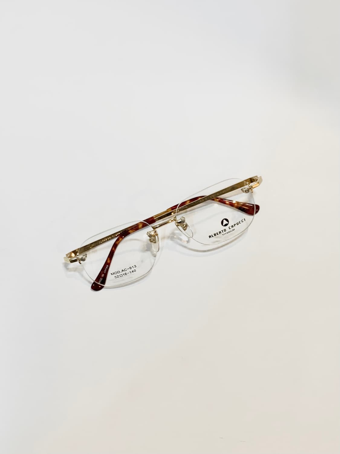 [픽키-676] 무테 사각 골드 메탈 안경 호피 템플팁 가벼운 티타늄 상품이미지6