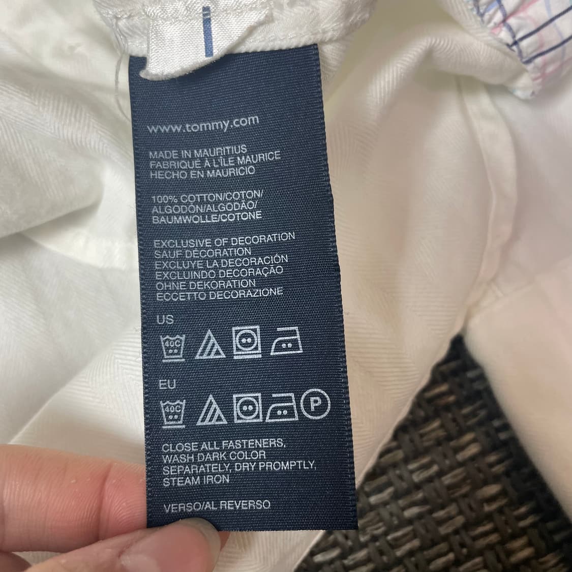 타미힐피거 옥스퍼드 코튼 미니로고 화이트 셔츠 S 상품이미지5