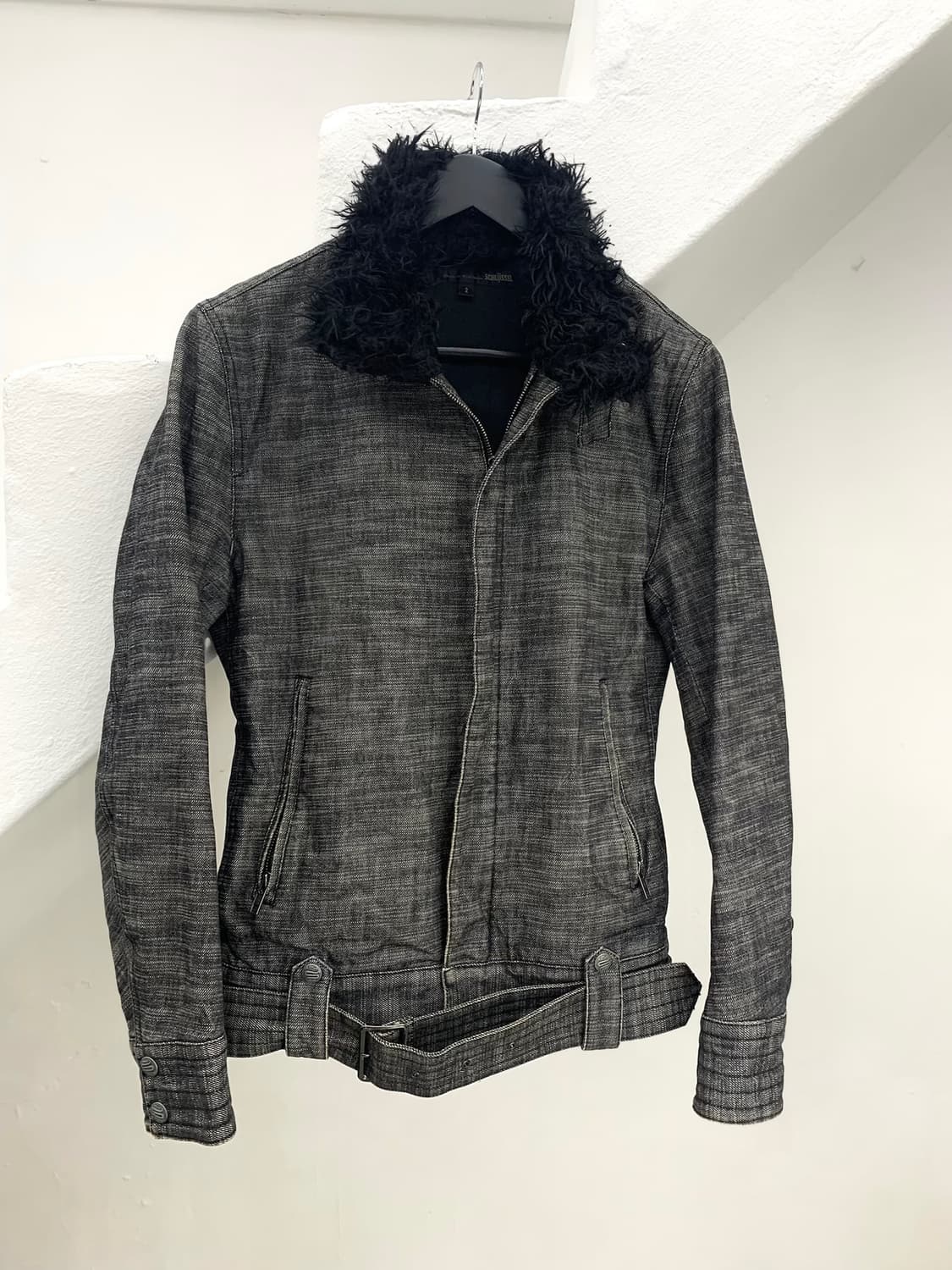 Schlussel 00s fur denim rider jacket  상품이미지1