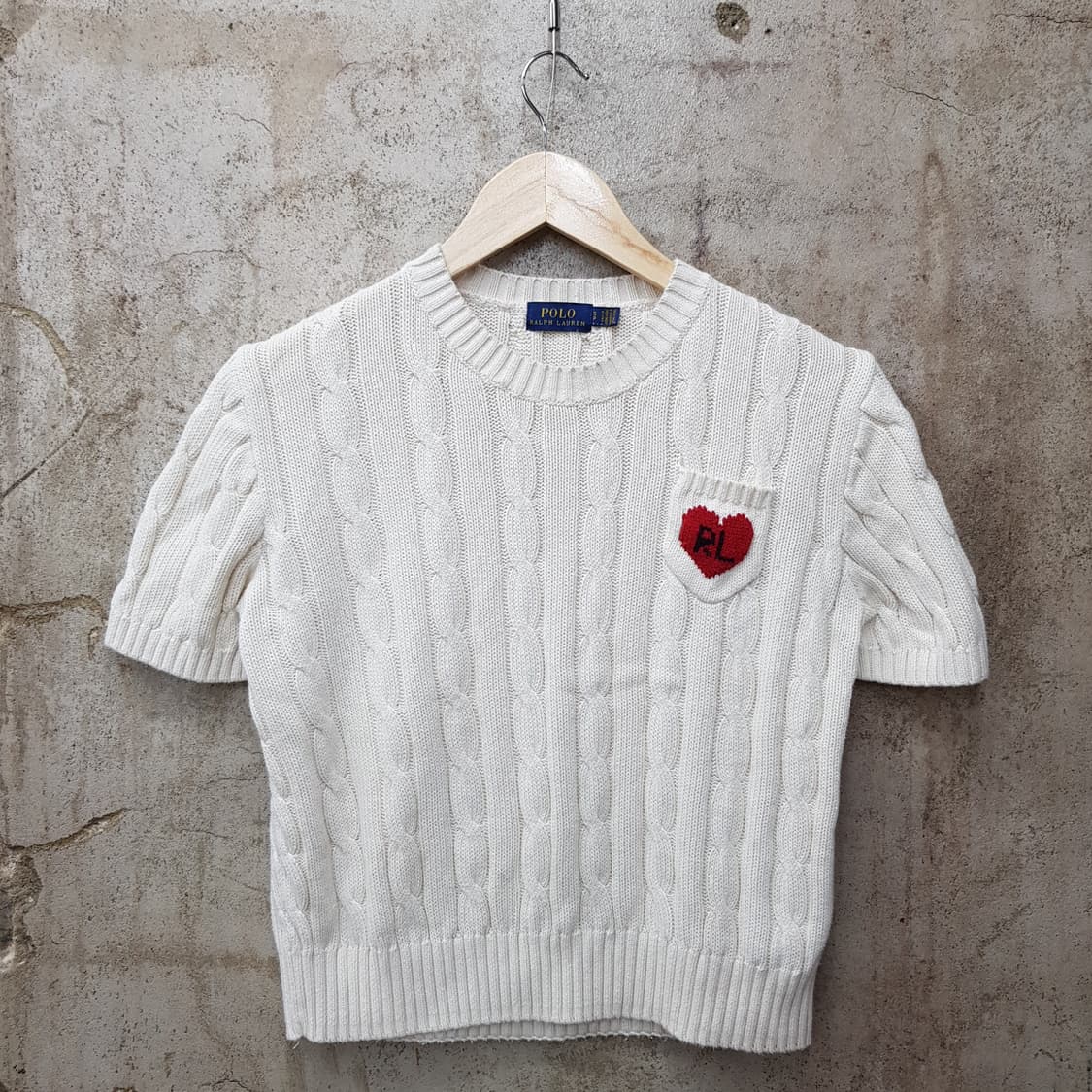 폴로 랄프로렌  케이블 반팔 코튼 니트 S사이즈 상품이미지1