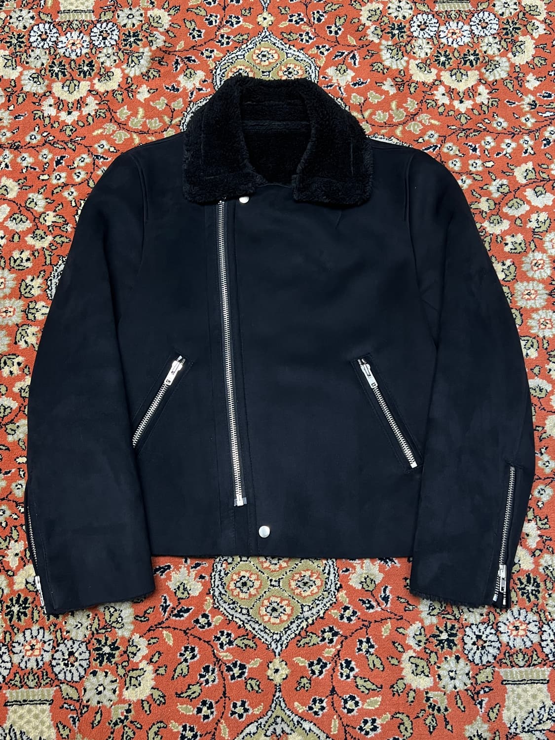 [100] 로웰 양가죽 스웨이드 무스탕 블랙 상품이미지1