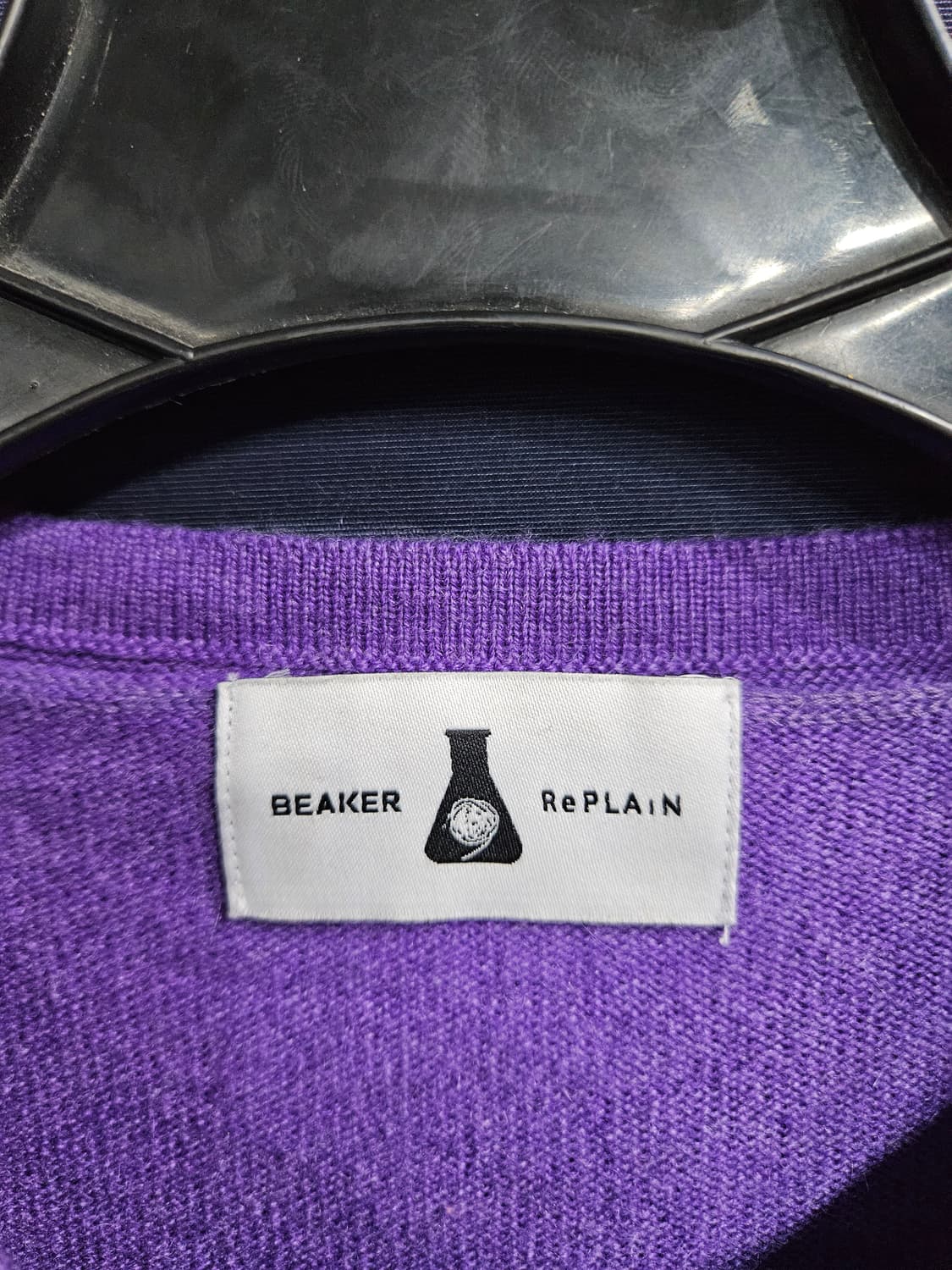 비이커&리플레인 퍼플 남성 100 캐시미어 100%니트 상품이미지3