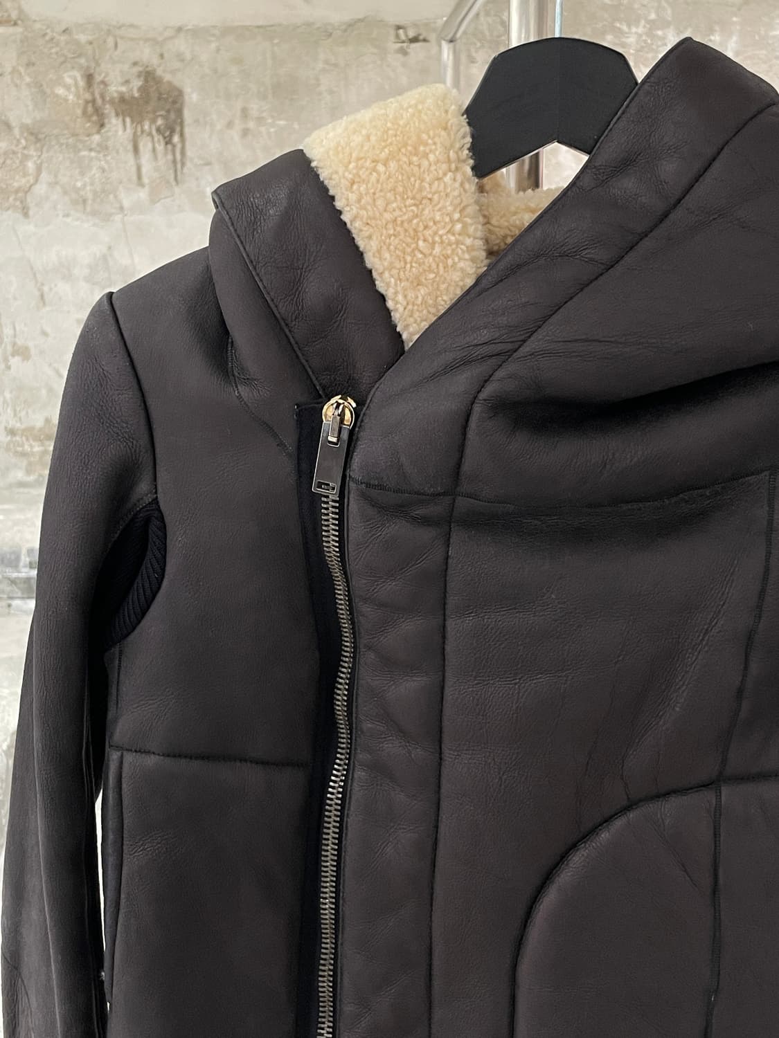 릭 오웬스 다크 브라운 쉽스킨 무스탕 자켓 상품이미지2