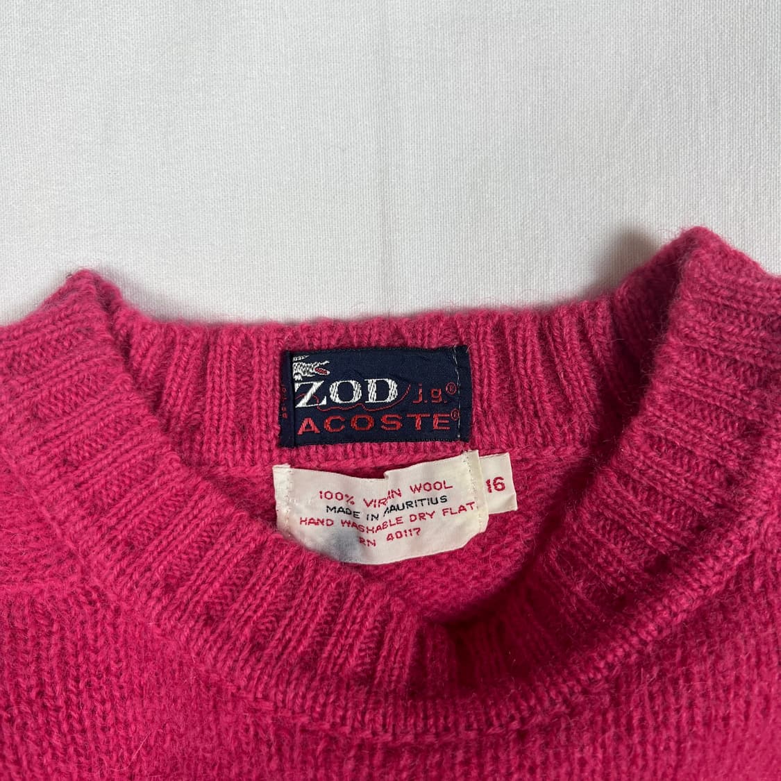 80‘s izod 라코스테 lacoste 블루 로고 니트 상품이미지5