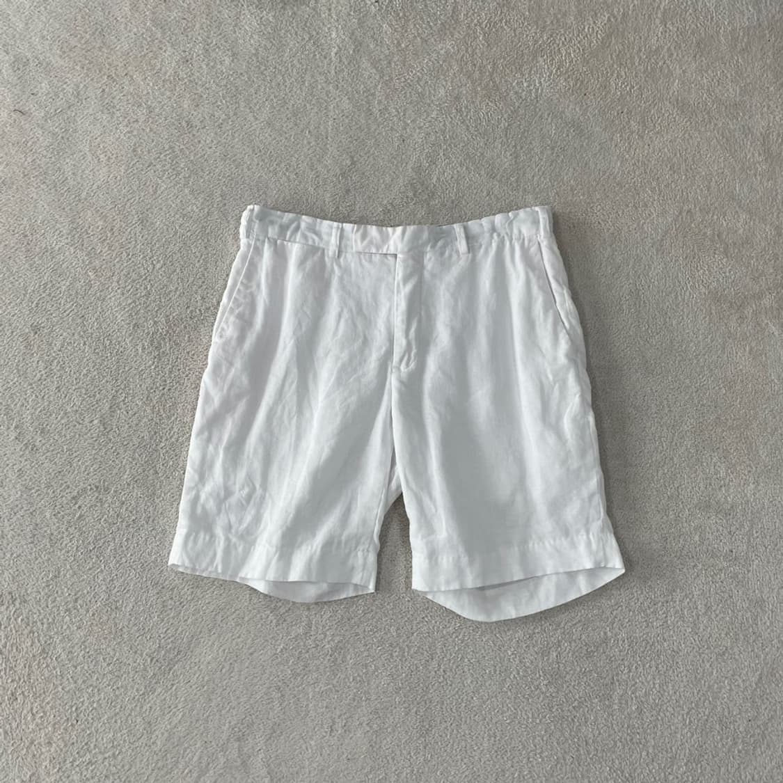 30 폴로 린넨 쇼츠 반바지 화이트 상품이미지1