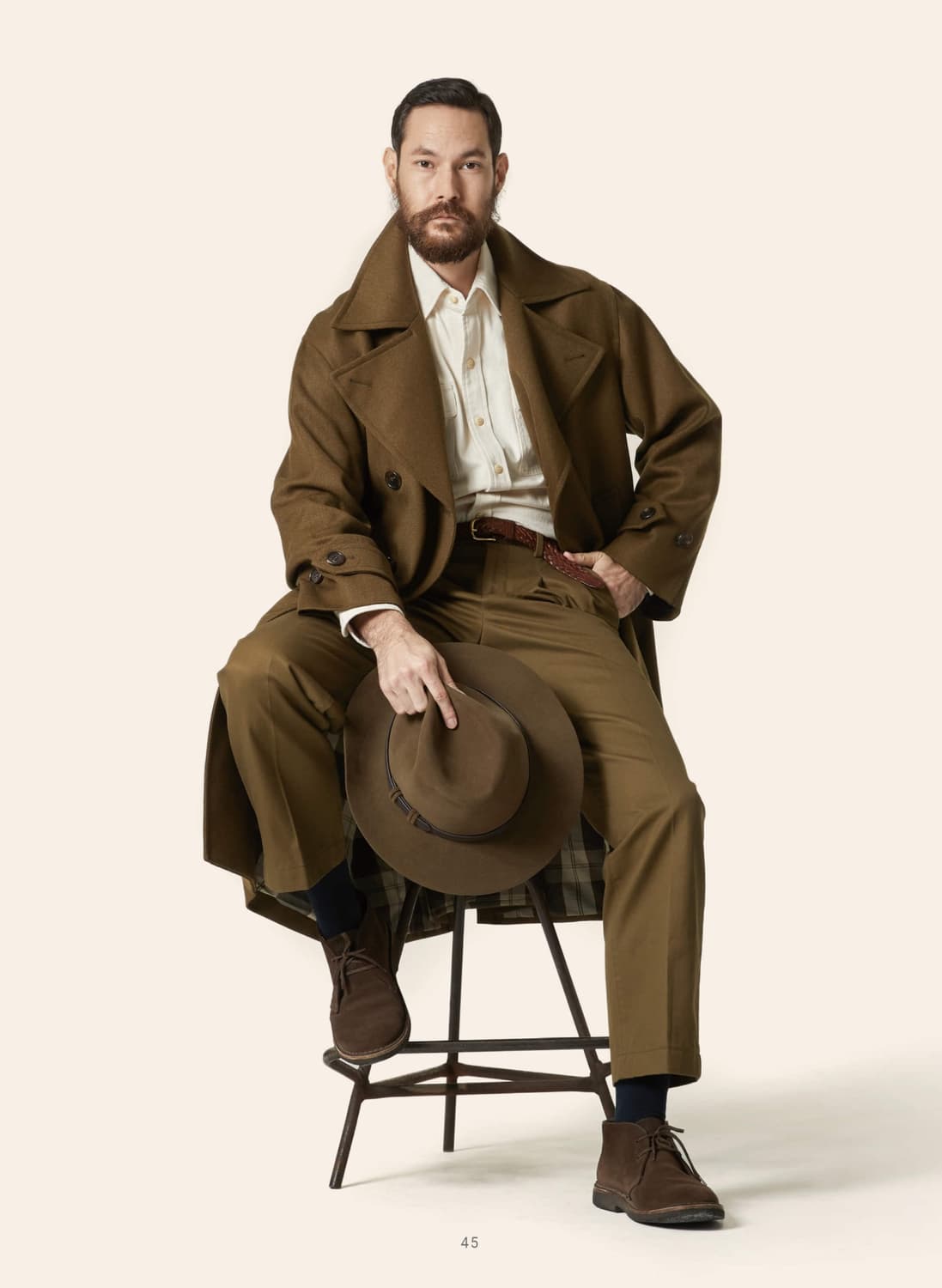 바스통 170 울 오피서 코트 카키 L 상품이미지6