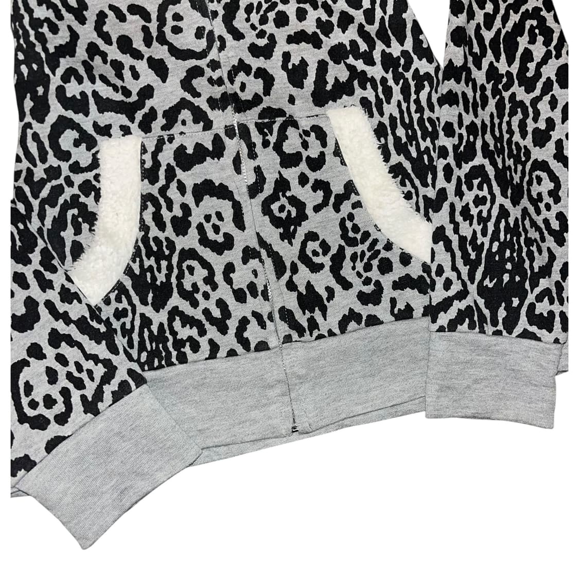 Sky Bomber 스카이봄버 양털포인트 호피 후드집업 갸루y2k 상품이미지4