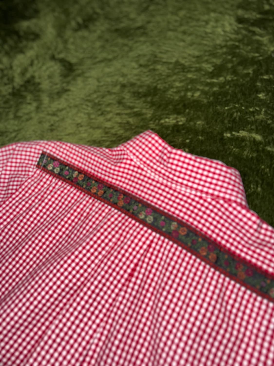 BEAMS BOY 빔즈 보이 플로랄 프린트 체크 하프 셔츠 레드 상품이미지9