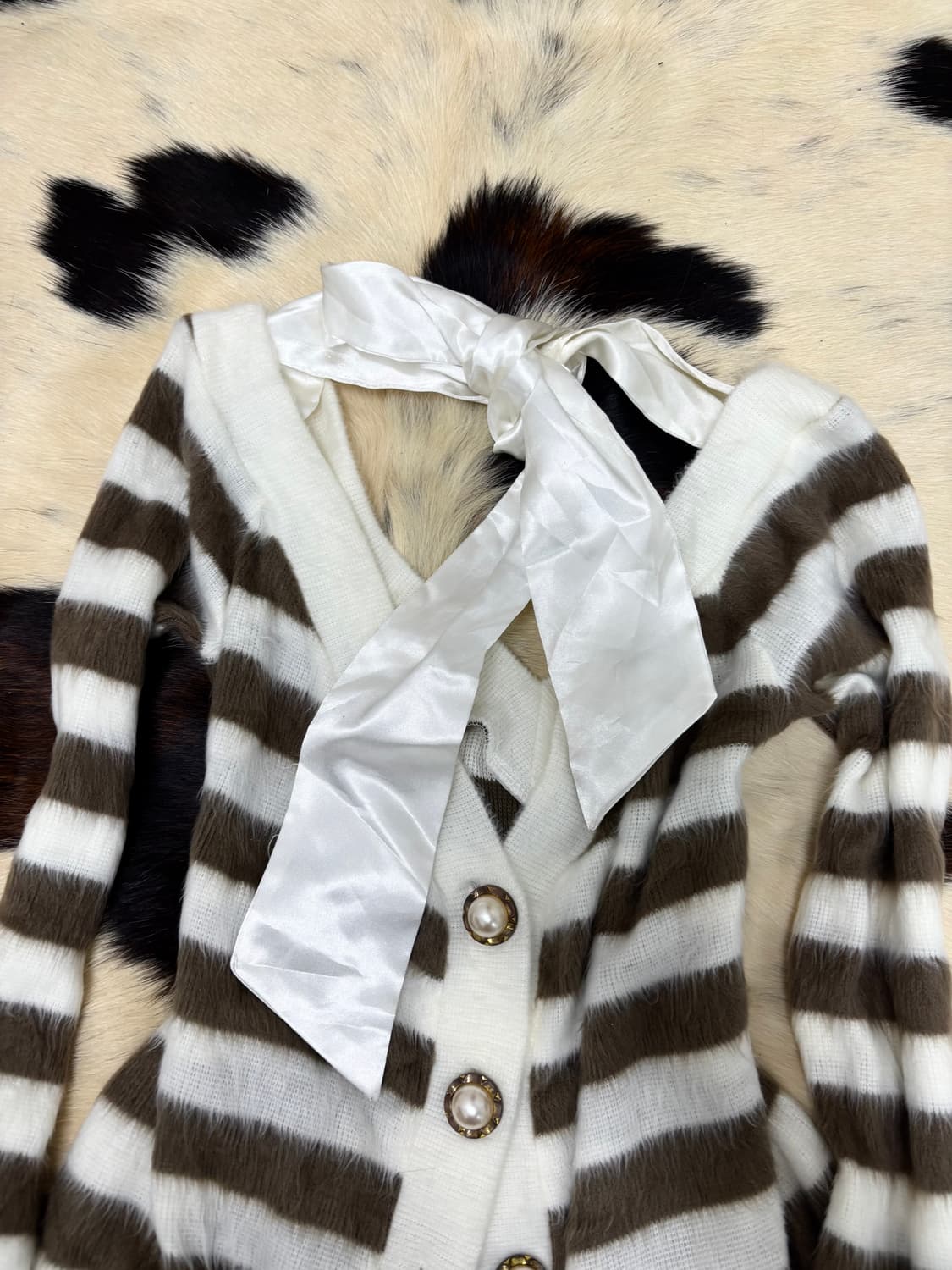 [Tralala]Hime-Gal pinterest Brown Stripe 상품이미지4