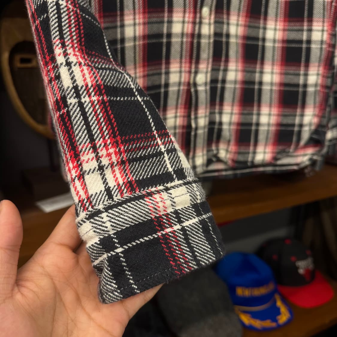 90s LEE 리 헤비 코튼 플란넬 체크 워크 셔츠 상품이미지5