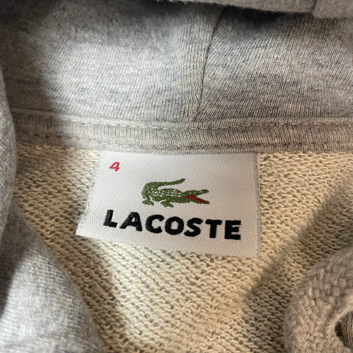 라코스테 로고 패치 그레이 후드집업 4 상품이미지4