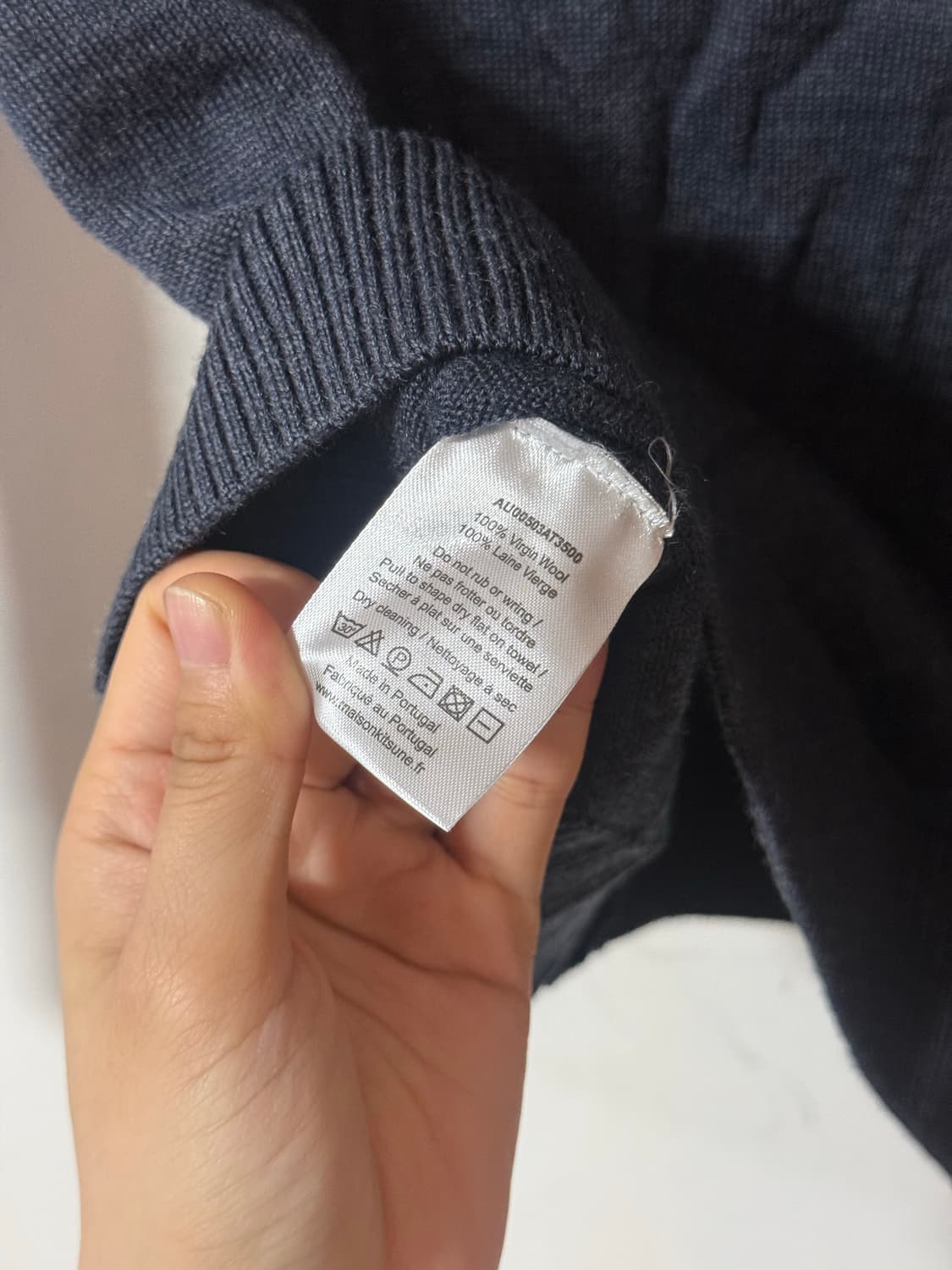 정품 메종키츠네 폭스헤드 울 네이비 가디건 상품이미지6