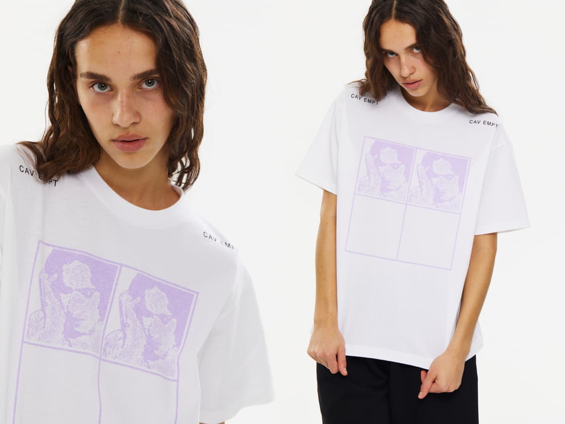 [XL] 카브엠트 21AW 스퀘어스 지구라트 반팔 티셔츠 화이트 퍼플 상품이미지4