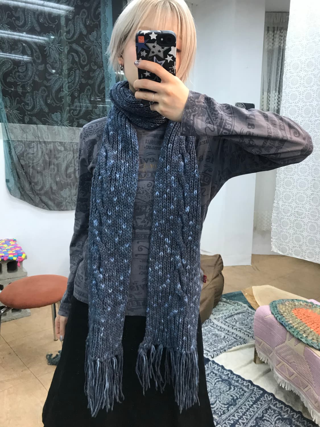 케이블 꽈배기 니트 머플러 목도리  상품이미지2