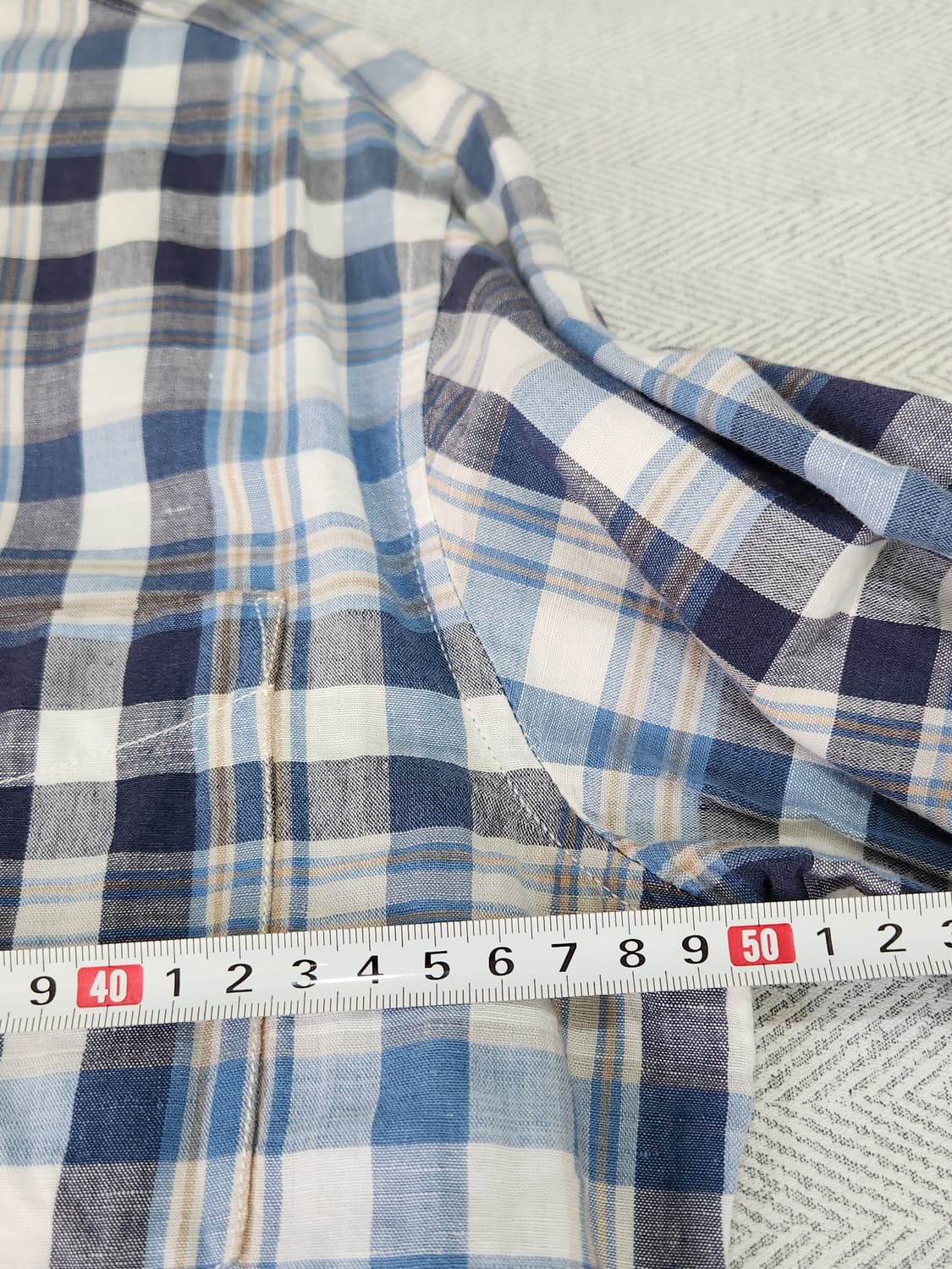 [S] 바나나리퍼블릭 린넨 체크 셔츠 남성 S 90-95사이즈 상품이미지7
