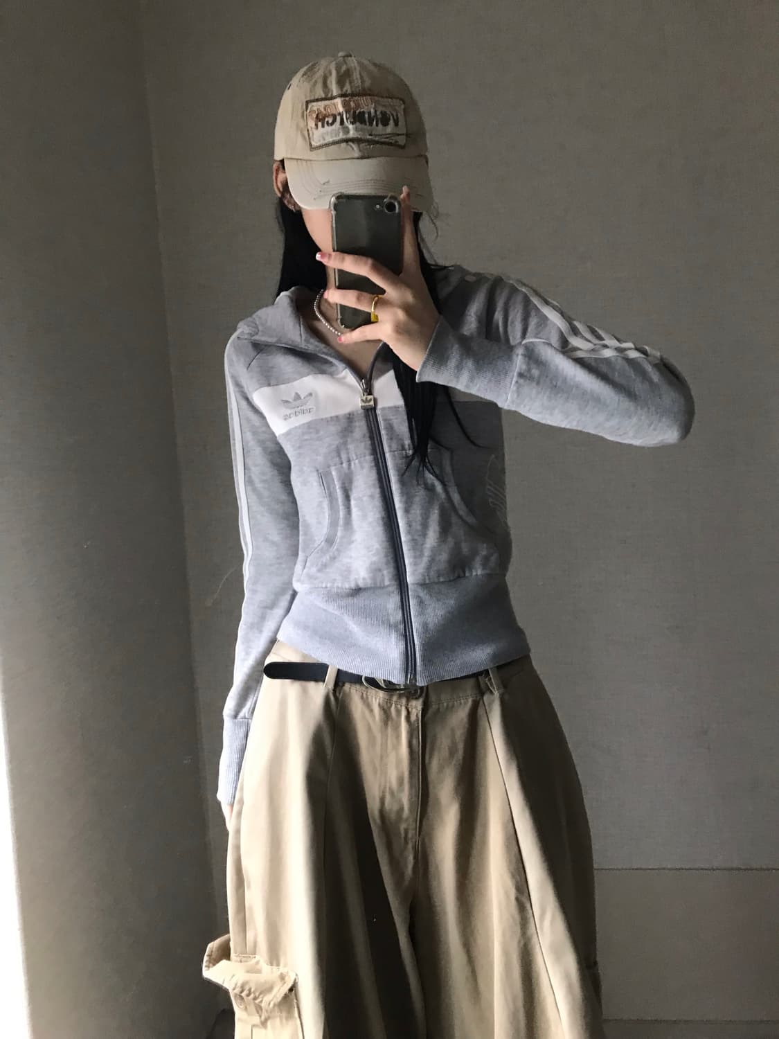 아디다스 그레이 실버 슬림핏 후드집업 상품이미지3