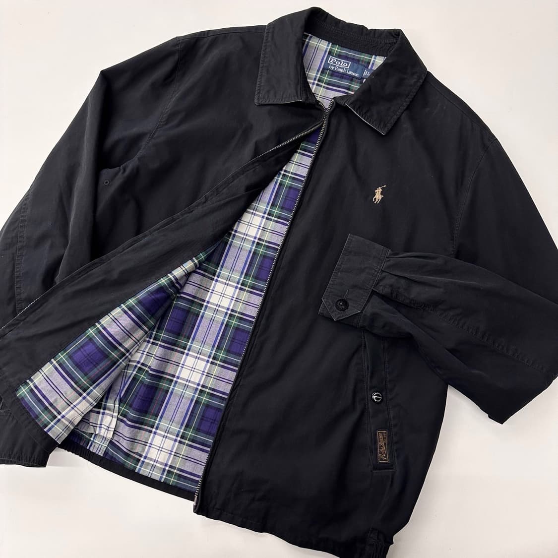 폴로랄프로렌 블랙와치 체크 코튼 블랙 헤링턴 자켓 상품이미지3