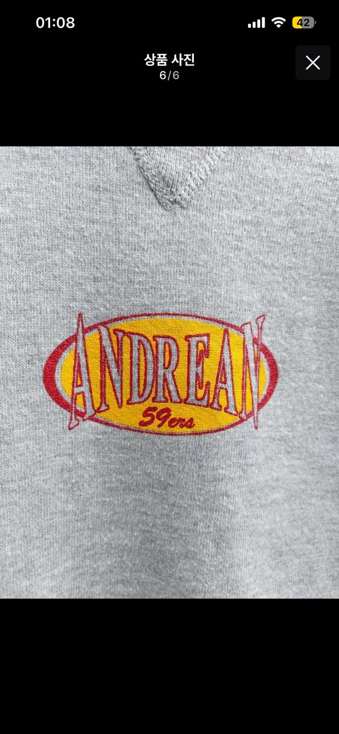 (L) 러셀 빈티지 오버핏 스웻 맨투맨 4.9 상품이미지6