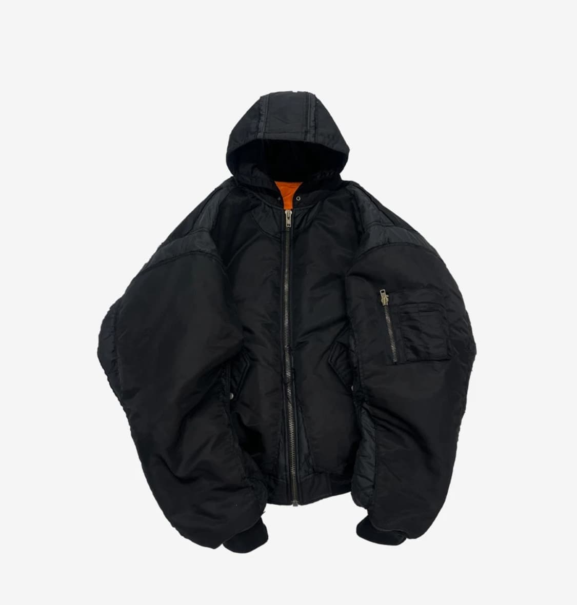 (Size : 1) 프로젝트 G/R 리워크 후드 봄버 자켓 블랙 상품이미지1