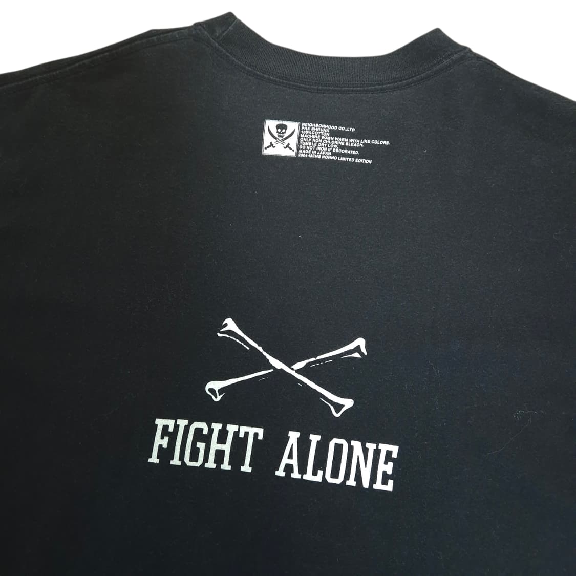 네이버후드 맨즈논노 한정판 fight alone 블랙 티셔츠 상품이미지8