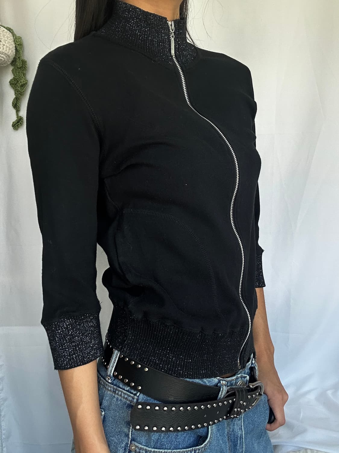 빈티지 7부 집업 가디건 상품이미지3