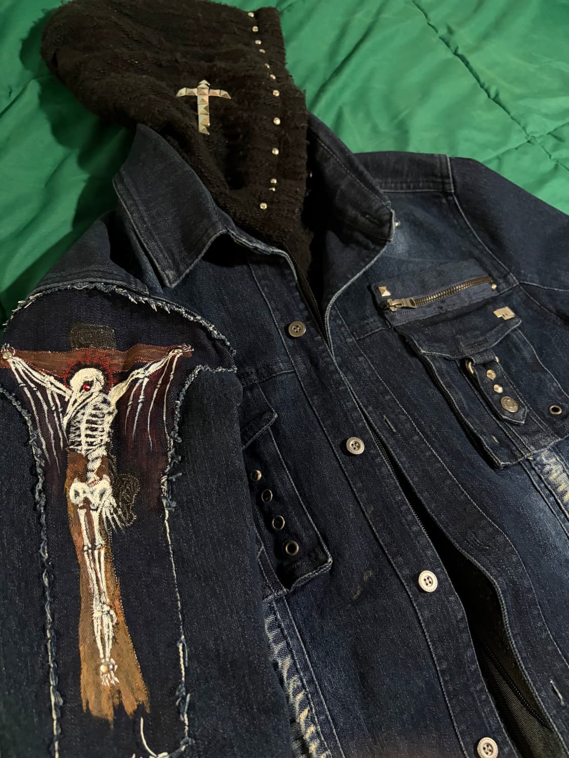 knit hooded denim jacket 상품이미지1