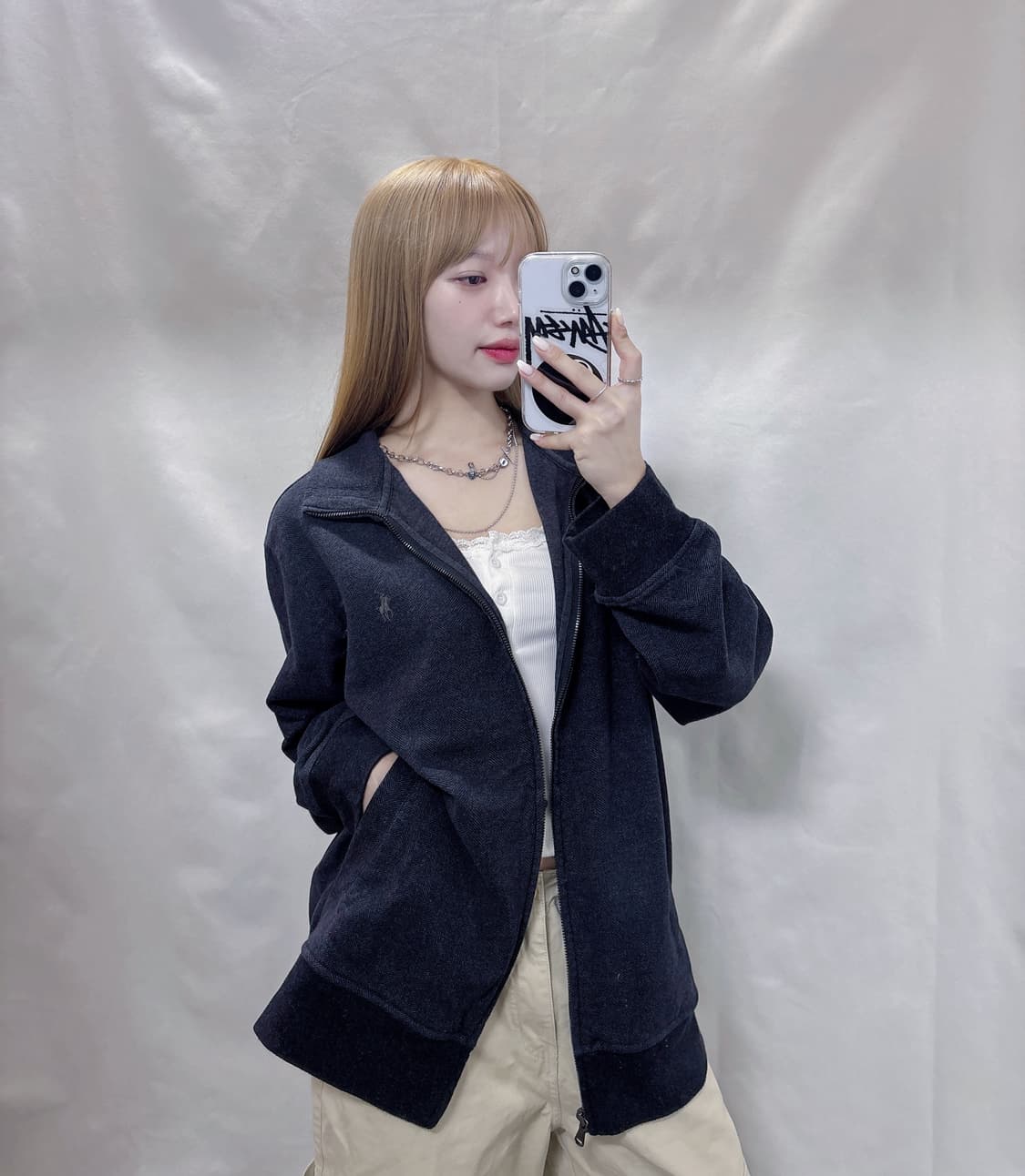 폴로 랄프로렌 그레이 포니 니트집업  상품이미지2