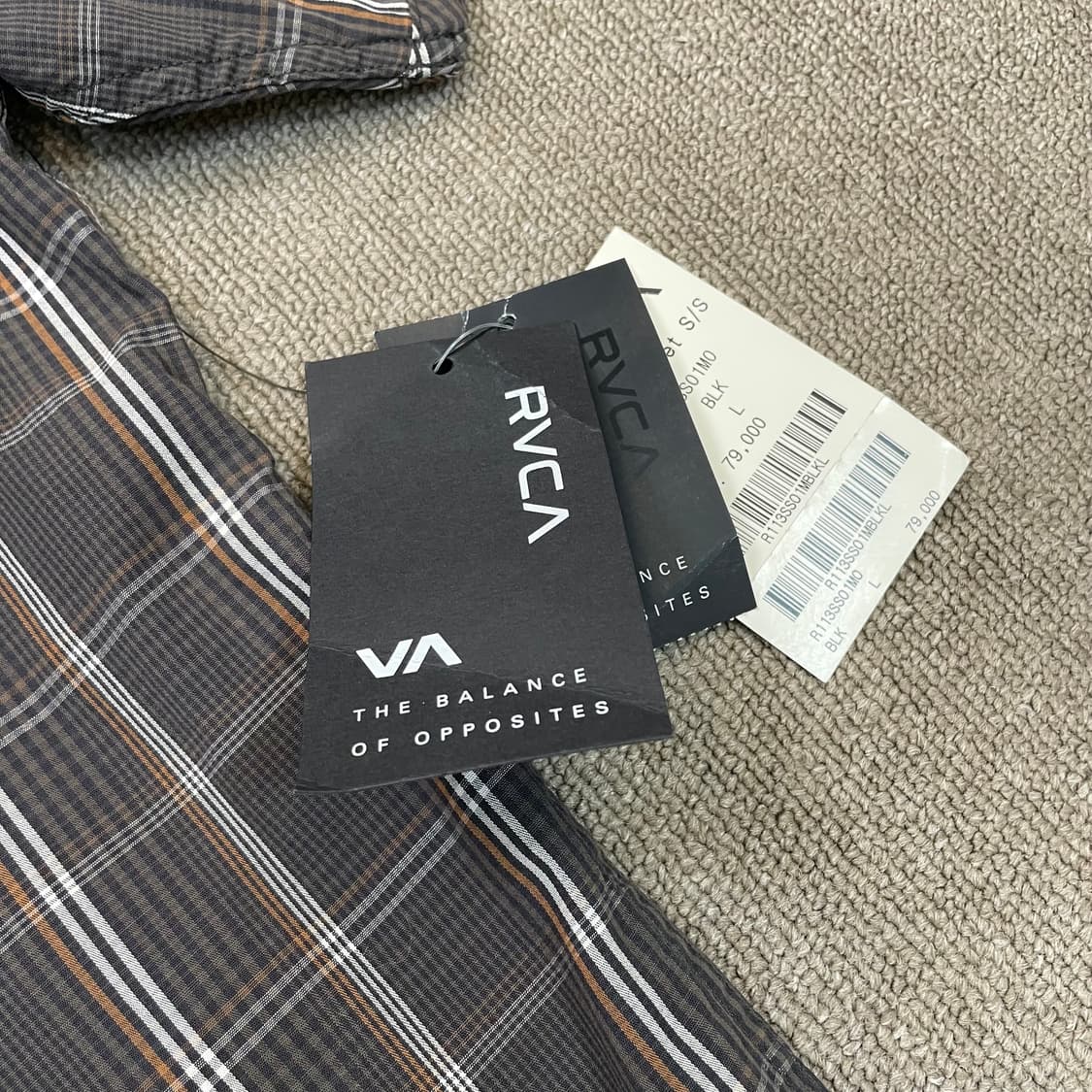 새상품 RVCA 루카 체크 하프 셔츠  상품이미지4