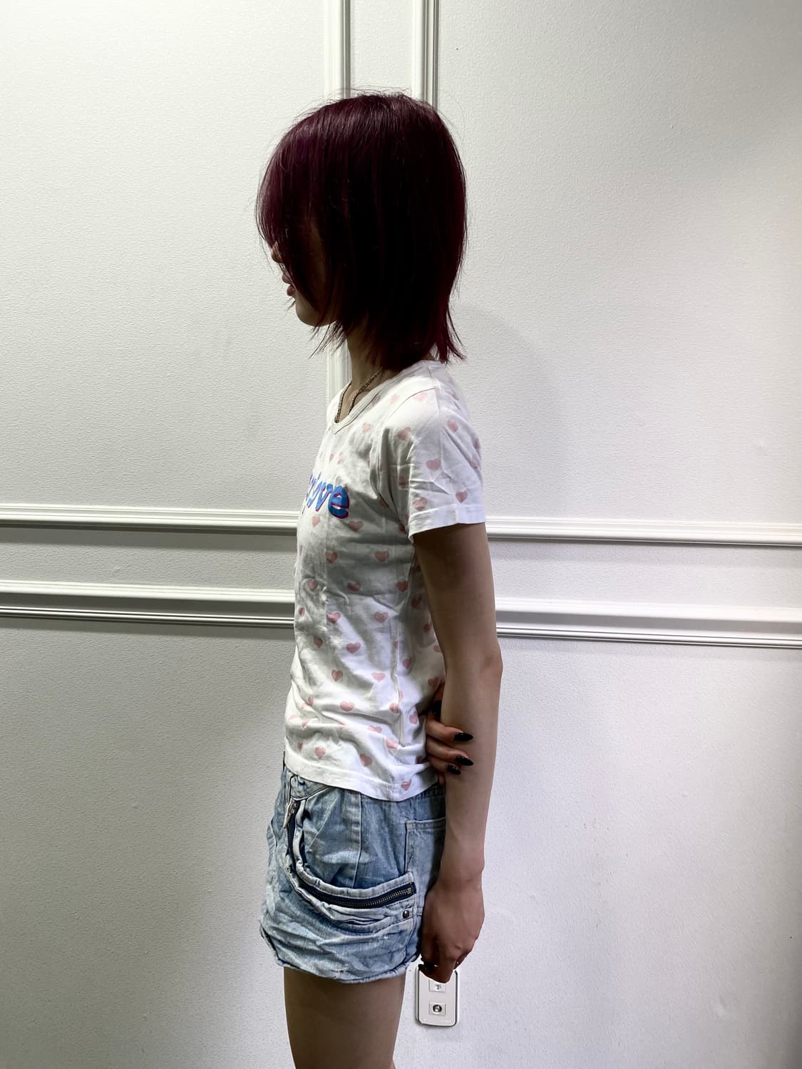 [LUCY LOVE] Hearts Print Slim Fit Tee 상품이미지2