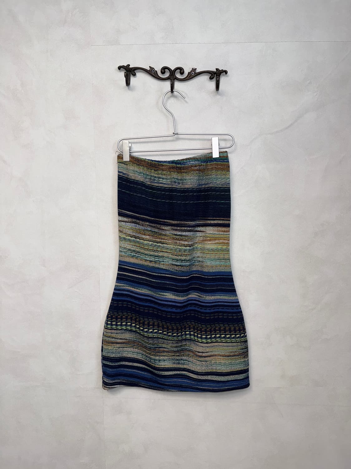 Blue brown bohemian hippie slit mini ops 상품이미지6